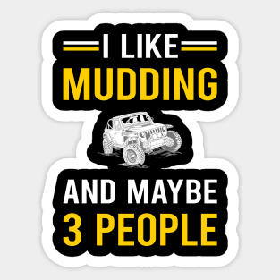 3 People Mudding Mud Bogging Sticker